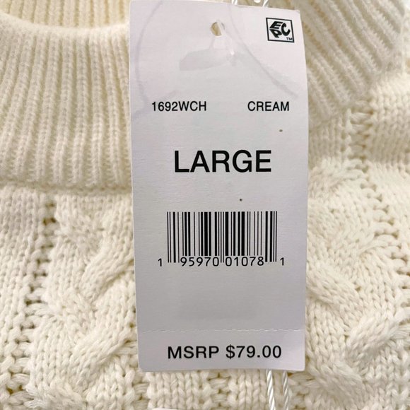 Cableknit Open Back Cotton Sweater Dress - NWT Size L - Picture 12 of 15